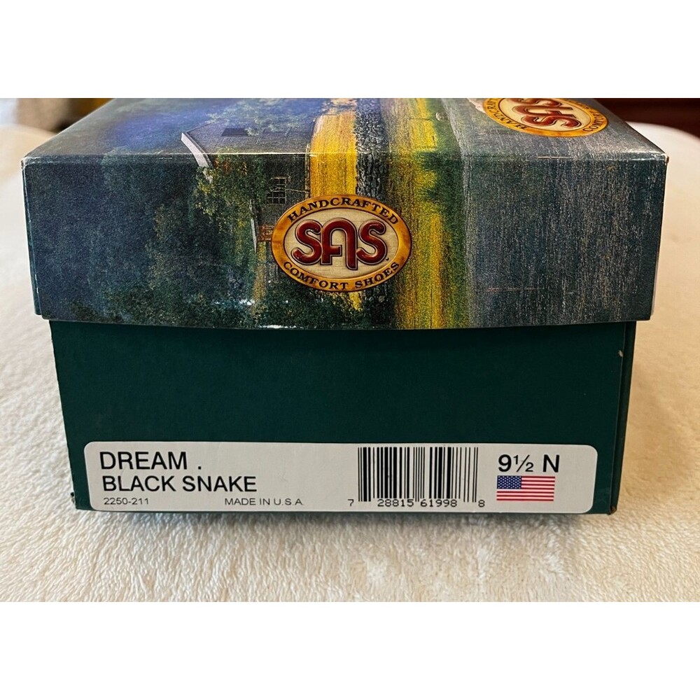 SAS Dream Comfort Loafers Shoes Size 9.5 N Narrow $157 Black Snake NEW in Box - Picture 14 of 16